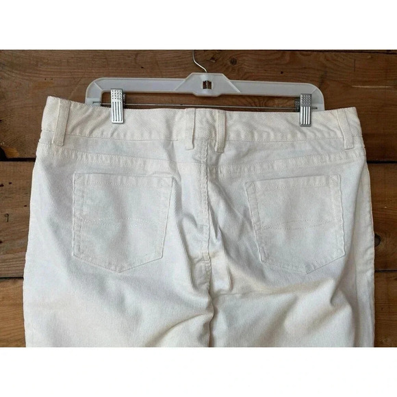 LL Bean Corduroy Pants Women’s 16 P Ivory Favorite Fit Straight Leg - Picture 4 of 8